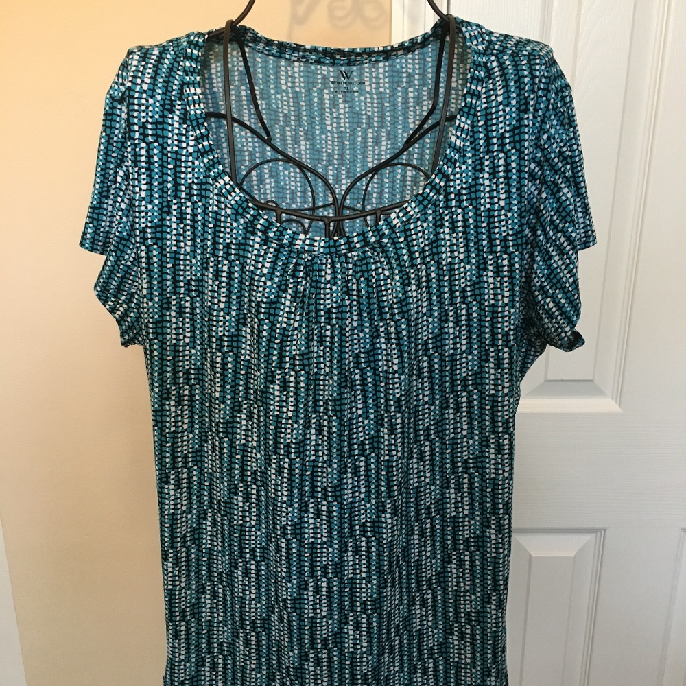 Turquoise multi-color top Women XL